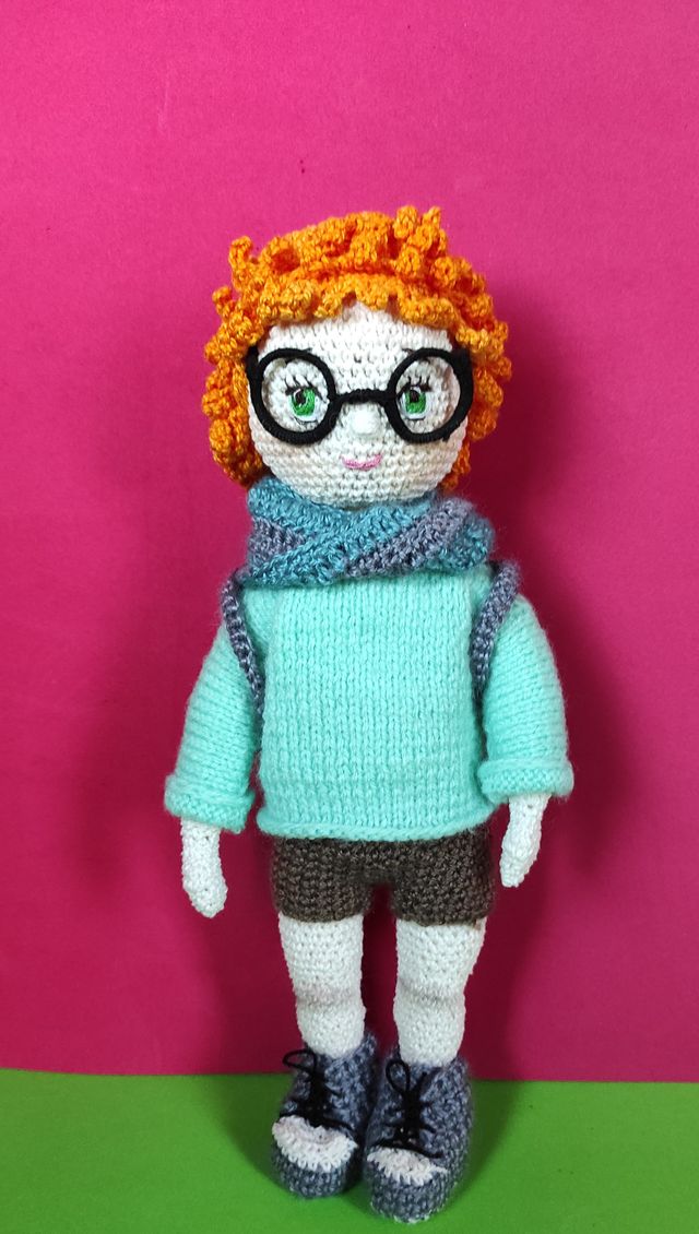 Niño Pelirrojo, Amigurumi, muñeco crochet único