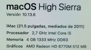 🔴Ordenador iMAC A1311 21.5" Mediados 2011🔴