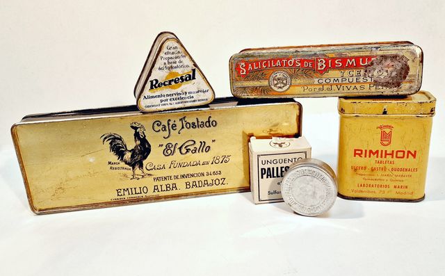 5 Cajas de chapa. Años 60