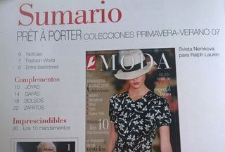REVISTA LECTURAS.MODA PRIMAVERA-VERANO 2007
