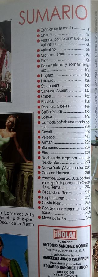 REVISTA HOLA.PRÈT-À-PORTER PRIMAVERA-VERANO 2005