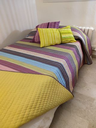 💤 Colcha / Edredón multicolor reversible