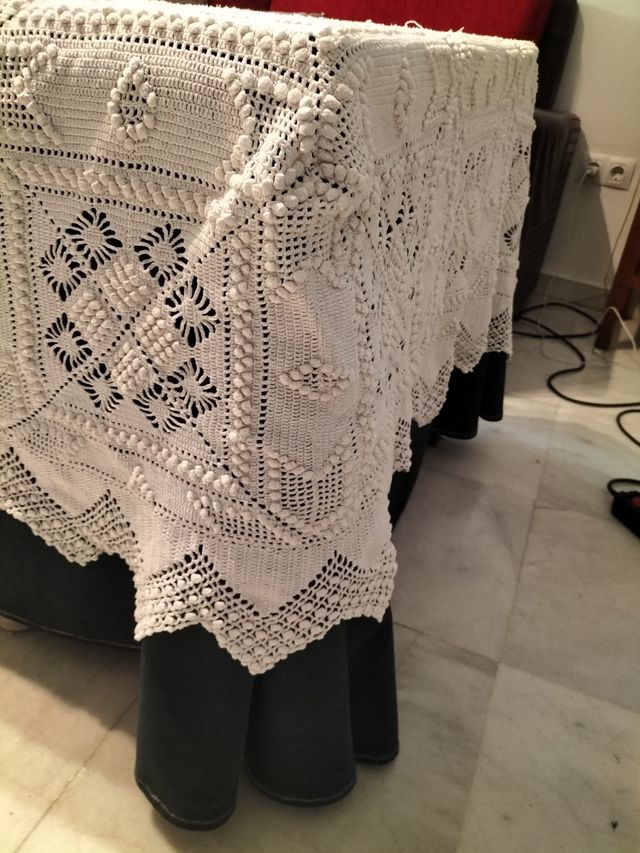 colcha antigua de ganchillo