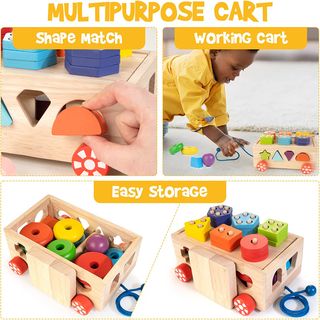 ★ Cubo de Actividades Madera 6 en 1, Bebes 12M+