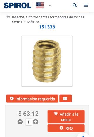 Insertos autorroscantes formadores de roscas