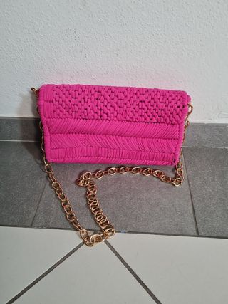 Borsa fuxia tracolla fatta a mano