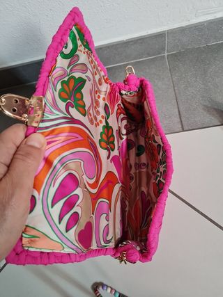 Borsa fuxia tracolla fatta a mano