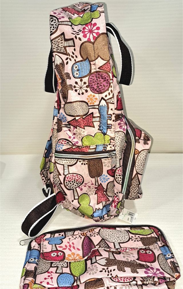 MOCHILA PLEGABLE + ESTUCHE BUHOS 40X30X14CM