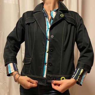 Blazer donna vintage nero e fluo