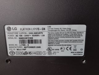 Monitor de ordenador LG Flatron L1717S