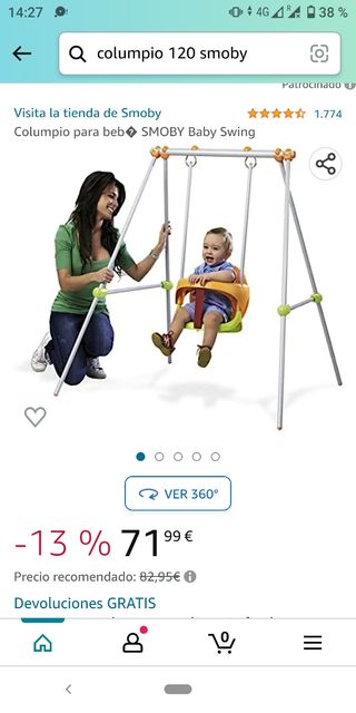 Columpio smoby baby swing