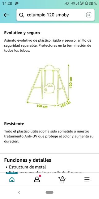 Columpio smoby baby swing