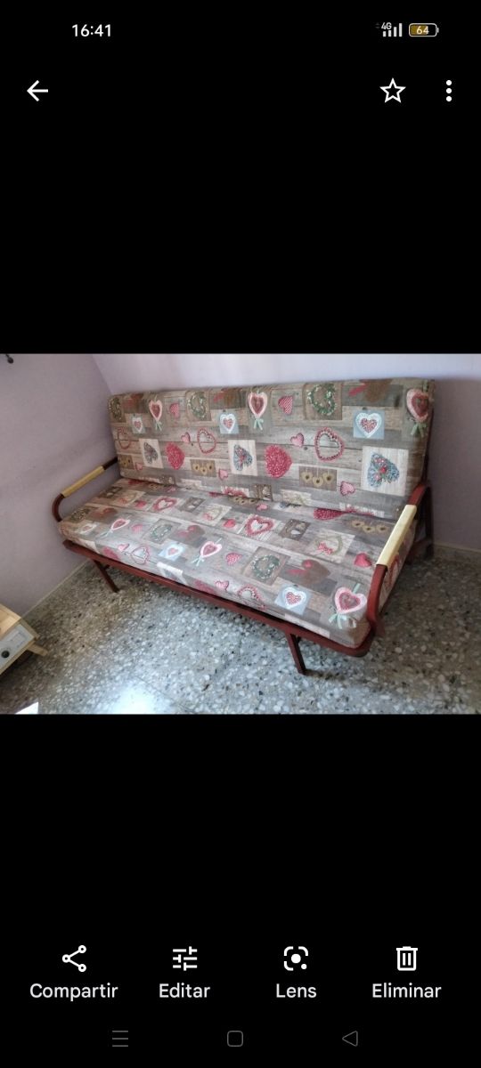 VINTAGE,Sofá cama d hierro años 60