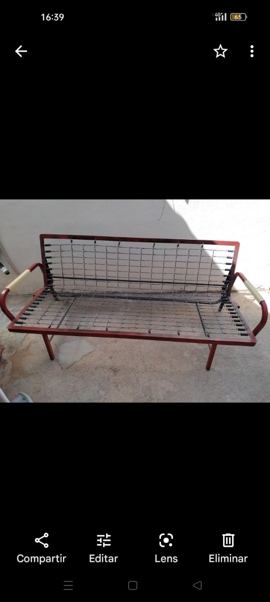 VINTAGE,Sofá cama d hierro años 60