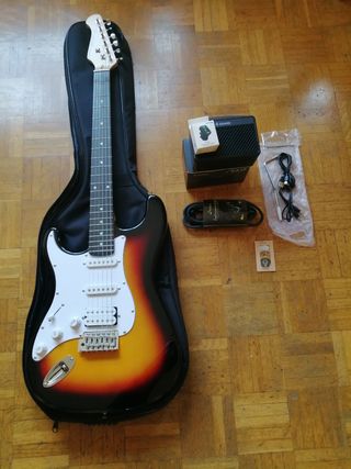 Guitarra Donner modelo stratocaster para zurdos.