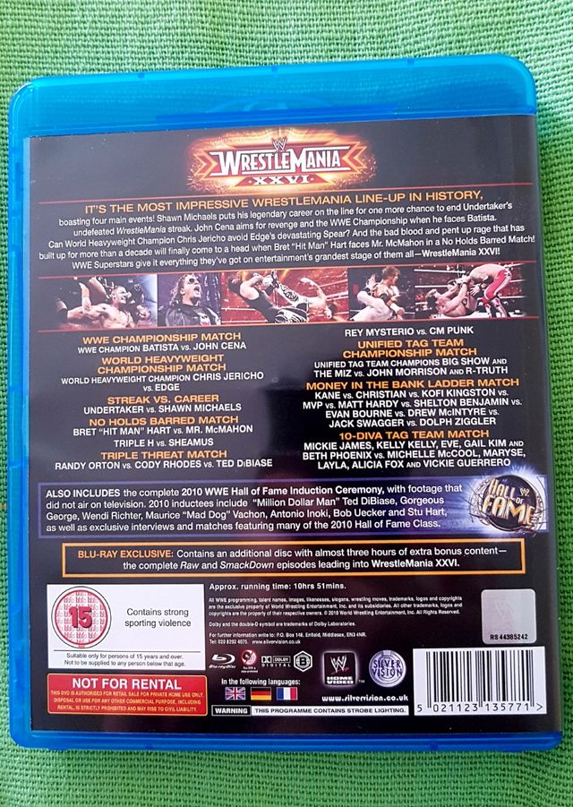 WRESTLEMANIA 26 Blu-Ray nuevo