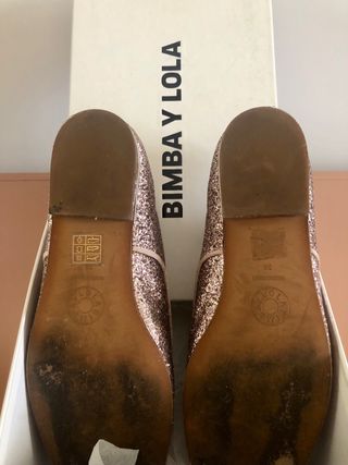 Zapato Oxford glitter rosa Bimba y Lola