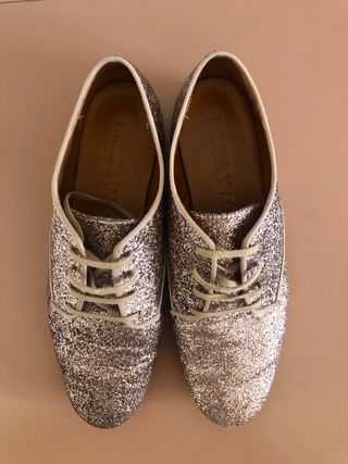 Zapato Oxford glitter rosa Bimba y Lola