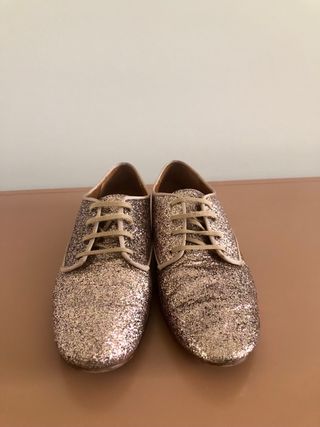 Zapato Oxford glitter rosa Bimba y Lola