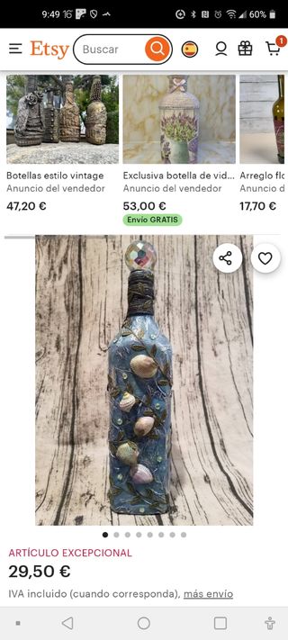 Botella Decoración escultura Arte William