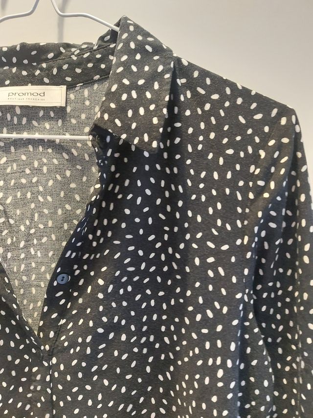 Vestido camisero de lunares