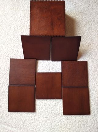 JUEGO CAJA + 7 POSAVASOS MADERA Y BAMBU !!NUEVO!!