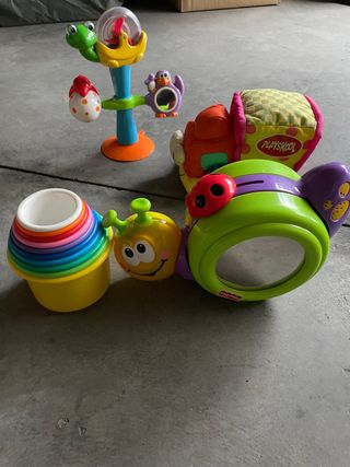 Lote juguetes bebe interactivo gatear playskool,
