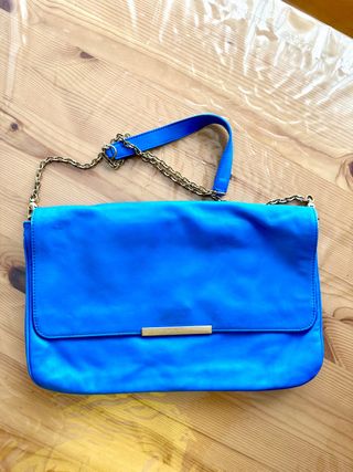 Zara. Bolso azul piel 100%. Grande 