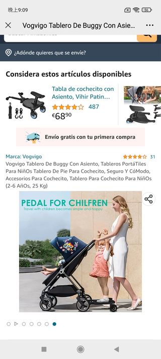 Vogvigo Tablero De Buggy Con Asiento, Tableros Por
