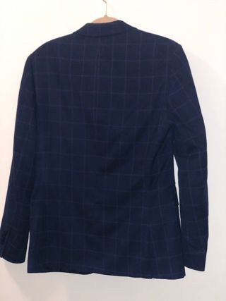 Traje azul marino cuadros