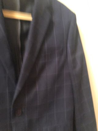 Traje azul marino cuadros