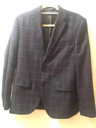 Traje azul marino cuadros