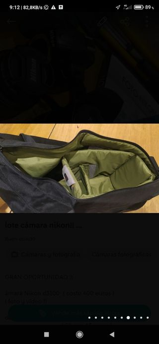 lote cámara nikon( valorado  836euros) 
