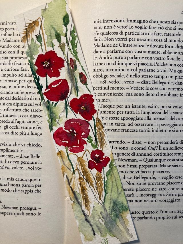 Set 3 segnalibri fiori ad acquerello