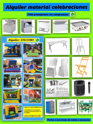 Sillas mesas castillos hinchables