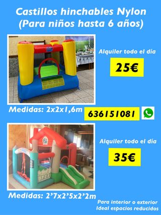 Sillas mesas castillos hinchables