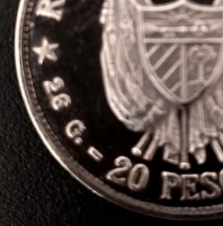 Moneda Plata 20 pesos cubanos