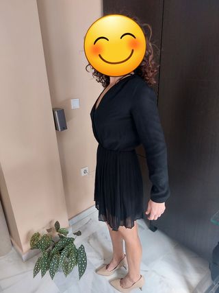 Vestido negro espalda descubierta MANGO