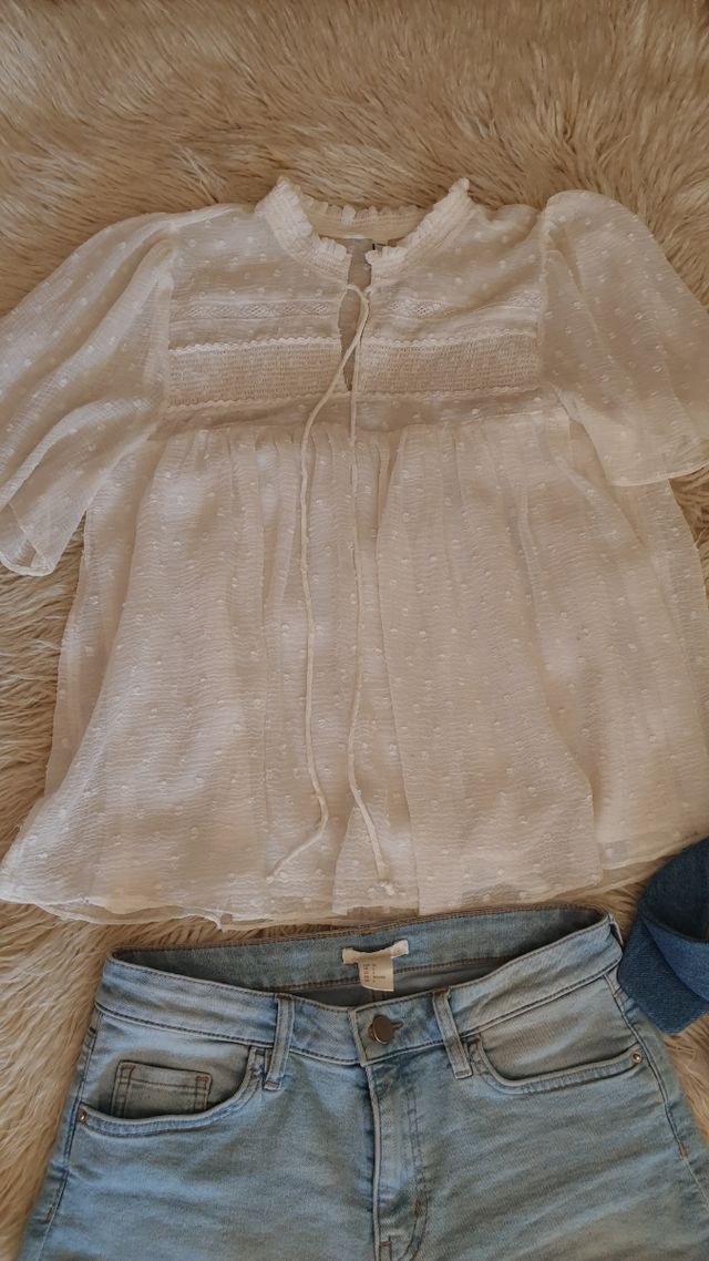 conjunto blusa Zara+ short H&M