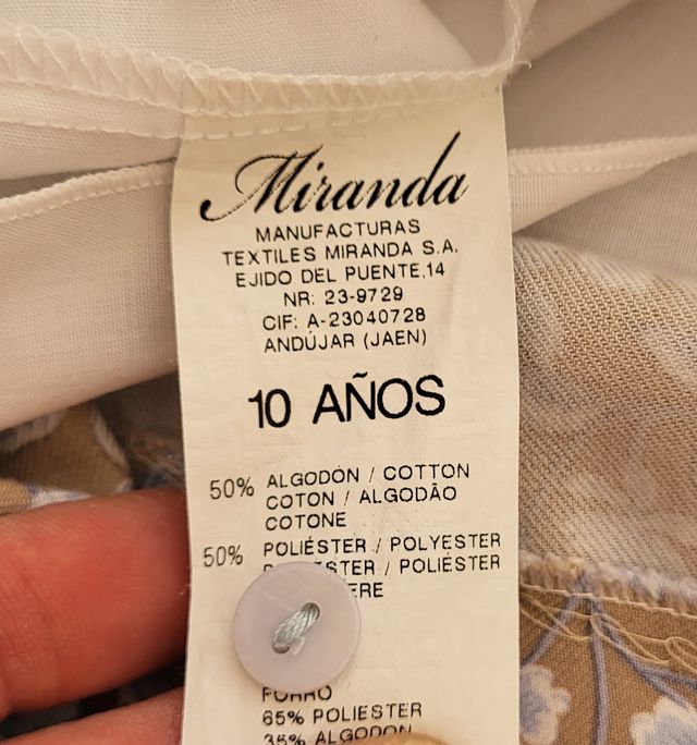 Vestido camel con rebeca marca Miranda talla 10