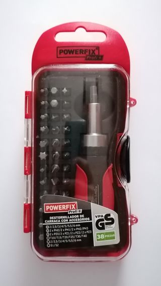 DESTORNILLADOR DE CARRACA - 38 PIEZAS - POWERFIX