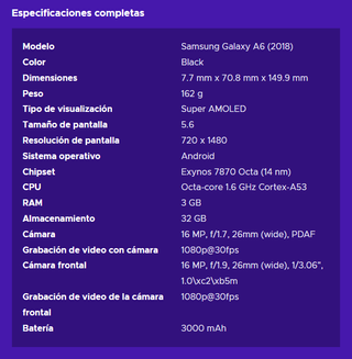 Samsung Galaxy A6 32GB Black (2018)