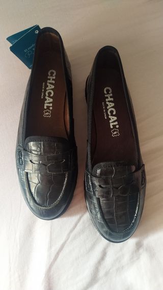 zapatos negro cuero 