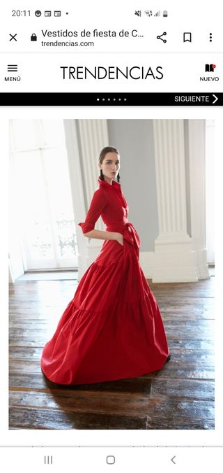 Vestidazo largo rojo Carolina Herrera
