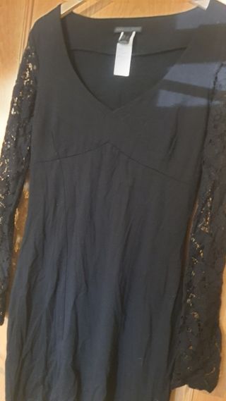 Vestido Negro Midi negro Zara talla L