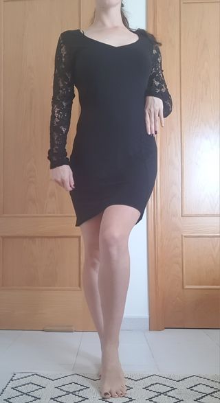 Vestido Negro Midi negro Zara talla L