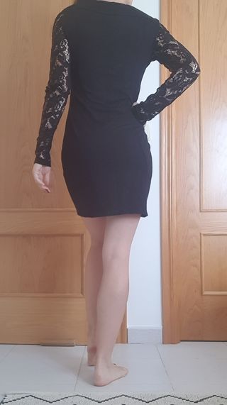 Vestido Negro Midi negro Zara talla L