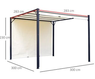Pérgola retráctil 2.95m color crema NUEVA