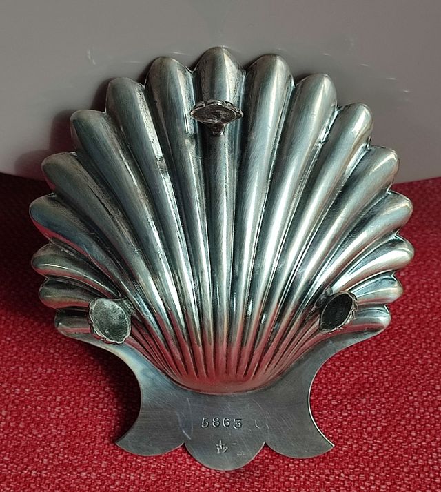 Ciotola vintage a forma di conchiglia vari punzoni