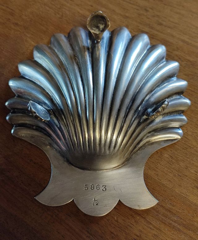 Ciotola vintage a forma di conchiglia vari punzoni